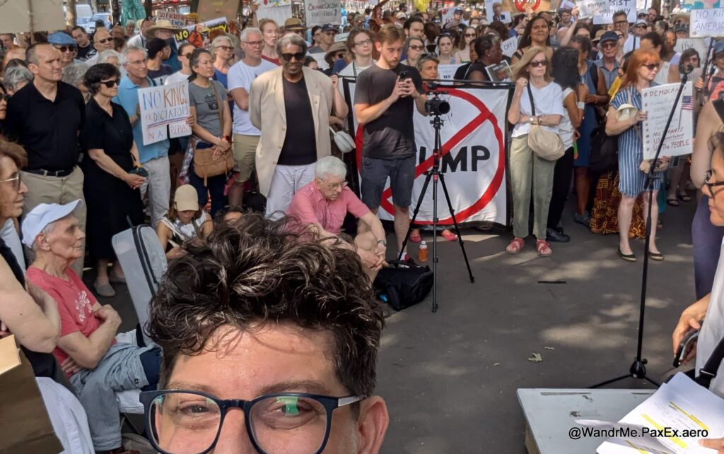 I was exhausted and sweaty, but showed up with hundreds of others in Paris for the No Kings (Pas de Rois) protests
